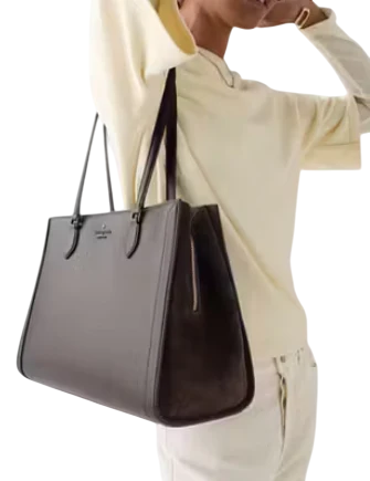 Kate Spade New York Madison Suede Large Laptop Tote Hot Fudge