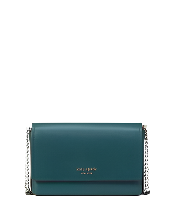Kate Spade New York Morgan Saffiano Leather Flap Chain Wallet Artesian Green