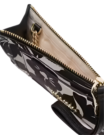 Kate Spade New York Morgan Tropical Foliage Coin Card Case Wristlet Black Multi