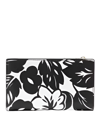 Kate Spade New York Morgan Tropical Foliage Small Slim Bifold Wallet Black Multi