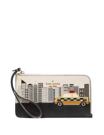 Kate Spade New York NYC Big Apple Small L-zip Wristlet Meringue