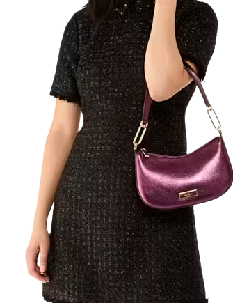 Kate Spade New York Nina Metallic Shoulder Bag Dark Raspberry