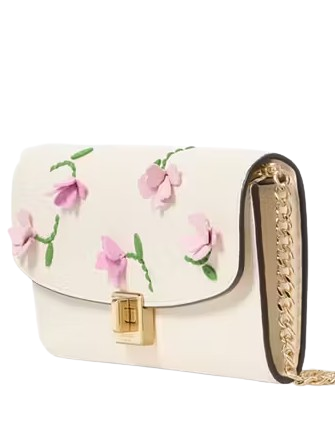 Kate Spade New York Phoebe Floral Applique Turnlock Wallet-on-chain  Meringue