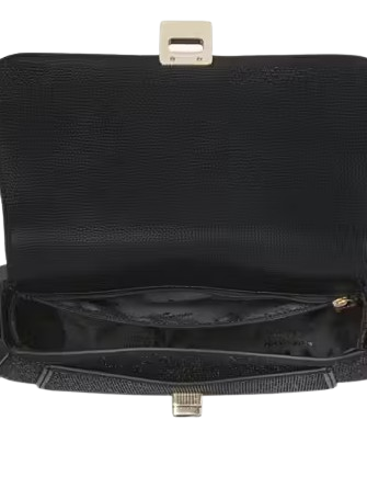 Kate Spade New York Phoebe Glitter Small Flap Crossbody Black