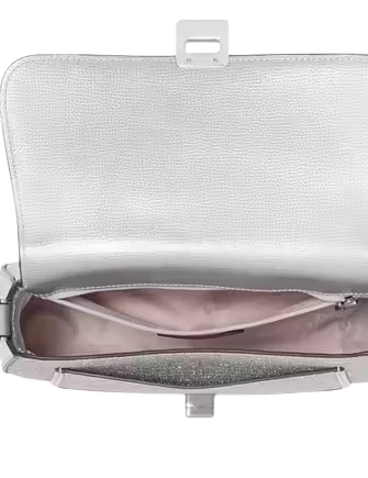 Kate Spade New York Phoebe Glitter Small Flap Crossbody Lunar Light