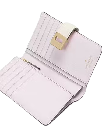 Kate Spade New York Phoebe Perforated Turnlock Medium Wallet Meringue
