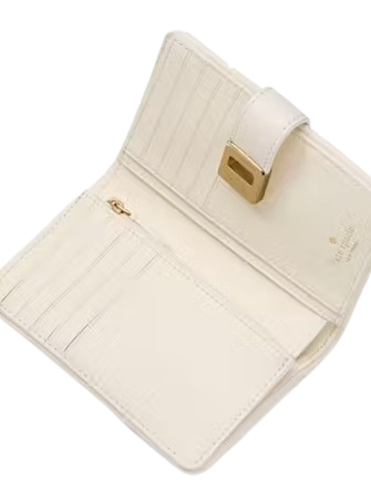 Kate Spade New York Phoebe Straw Turnlock Medium Wallet Lime Slushy