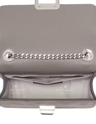 Kate Spade New York Phoebe Suede Turnlock Mini Flap Crossbody Hare Grey