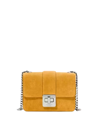 Kate Spade New York Phoebe Suede Turnlock Mini Flap Crossbody Squash Blossom