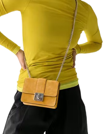 Kate Spade New York Phoebe Suede Turnlock Mini Flap Crossbody Squash Blossom