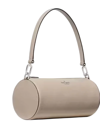 Kate Spade New York Roulette Glazed Leather Medium Shoulder Bag Quartz Pebble