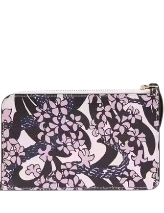 Kate Spade New York Snake Garden Small L-Zip Wallet Pink Multi