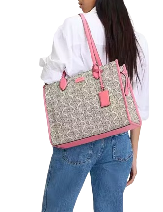 Kate Spade New York Spade Flower Coated Canvas Large Market Tote Ruby Citrus