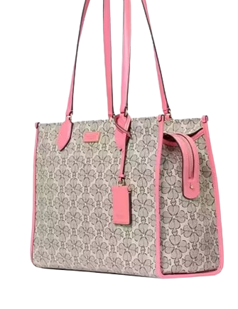 Kate Spade New York Spade Flower Coated Canvas Large Market Tote Ruby Citrus