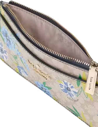 Kate Spade New York Spade Flower Floral Large Slim Card Holder Blazer Blue