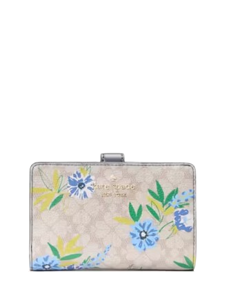 Kate Spade New York Spade Flower Floral Medium Bifold Wallet  Blazer Blue