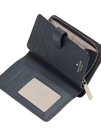 Kate Spade New York Spade Flower Floral Medium Bifold Wallet  Blazer Blue