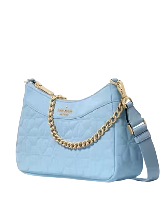 Kate Spade New York Spade Flower Quilted Fabric Convertible Crossbody Montauk Blue