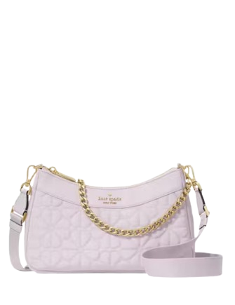 Kate Spade New York Spade Flower Quilted Fabric Convertible Crossbody Pale Amethyst