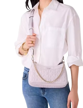 Kate Spade New York Spade Flower Quilted Fabric Convertible Crossbody Pale Amethyst
