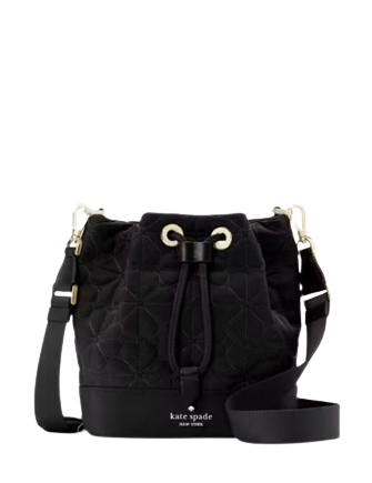 Kate Spade New York Spade Flower Quilted Nylon Bucket Bag Black