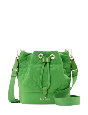 Kate Spade New York Spade Flower Quilted Nylon Bucket Bag KS Green