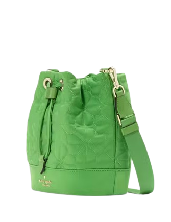 Kate Spade New York Spade Flower Quilted Nylon Bucket Bag KS Green