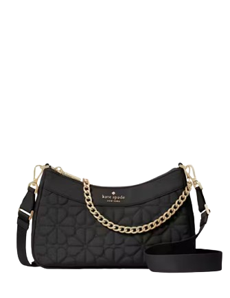 Kate Spade New York Spade Flower Quilted Nylon Convertible Crossbody Black