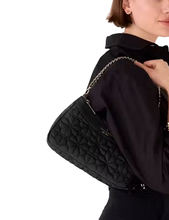 Kate Spade New York Spade Flower Quilted Nylon Convertible Crossbody Black