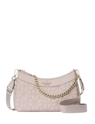 Kate Spade New York Spade Flower Quilted Nylon Convertible Crossbody Cozy Grey