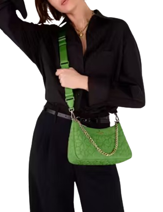 Kate Spade New York Spade Flower Quilted Nylon Convertible Crossbody KS Green