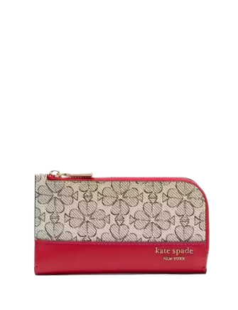 Kate Spade New York Spade Flower Small Slim Bifold Wallet  Cherry Rouge