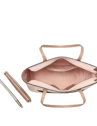 Kate Spade New York Staci Colorblock Leather Large Tote Set Rose Smoke