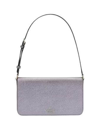 Kate Spade New York Staci Metallic Medium Flap Shoulder Bag Candied Flower