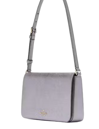 Kate Spade New York Staci Metallic Medium Flap Shoulder Bag Candied Flower