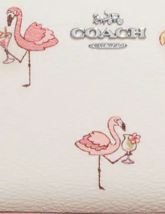 Coach Long Zip Around Wallet With Flamingo Print Brixton Baker