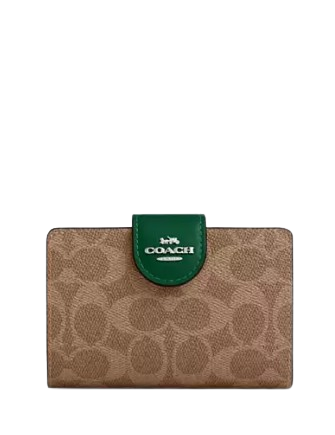 Coach Medium Corner Zip Wallet In Signature Canvas