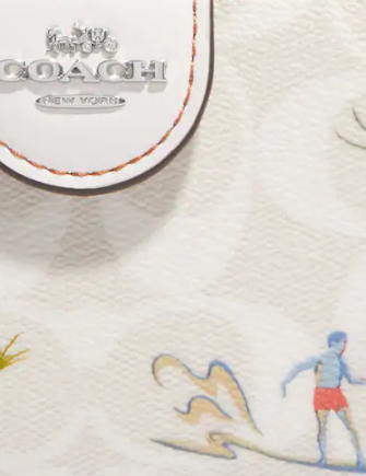 Coach Medium Corner Zip Wallet In Signature Canvas With Hula Print