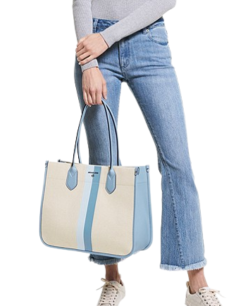 Heidi Large Signature Logo Stripe Tote Bag