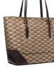 Michael Michael Kors Aria Large Signature Logo Jacquard Tote Bag Chocolate Combo
