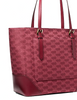Michael Michael Kors Aria Large Signature Logo Jacquard Tote Bag Mulberry
