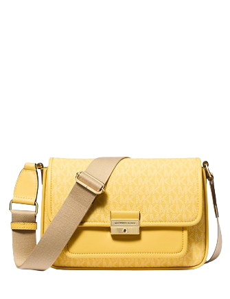 Michael Michael Kors Bradshaw Medium Signature Logo Messenger Bag Daisy Yellow