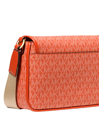 Michael Michael Kors Bradshaw Medium Signature Logo Messenger Bag Red Clay