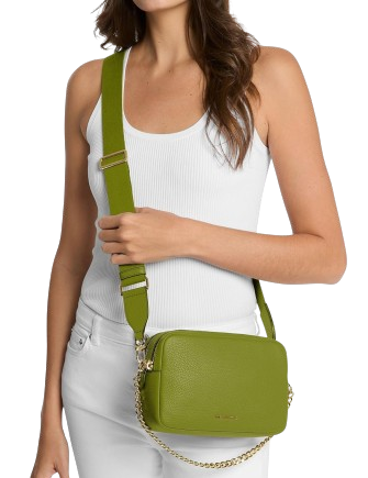 Michael Michael Kors Bryant Medium Double Zip Chain Camera Crossbody Meadow Green