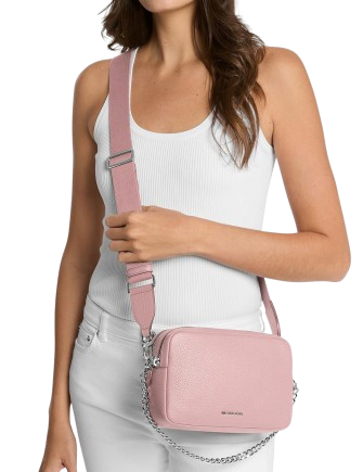 Michael Michael Kors Bryant Medium Double Zip Chain Camera Crossbody Smokey Rose