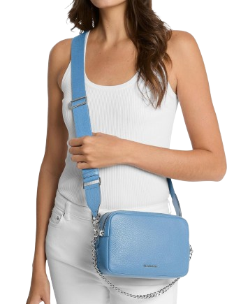 Michael Michael Kors Bryant Medium Double Zip Chain Camera Crossbody South Pacific