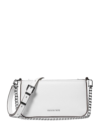 Michael Michael Kors Bryant Small Pebbled Leather Convertible Pochette Optic White