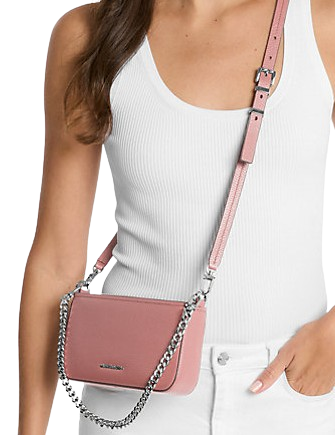 Michael Michael Kors Bryant Small Pebbled Leather Convertible Pochette Rose