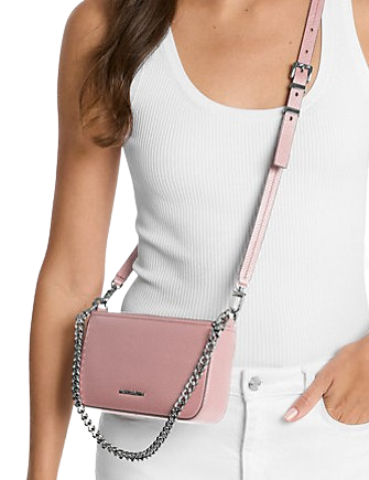 Michael Michael Kors Bryant Small Pebbled Leather Convertible Pochette Smokey Rose