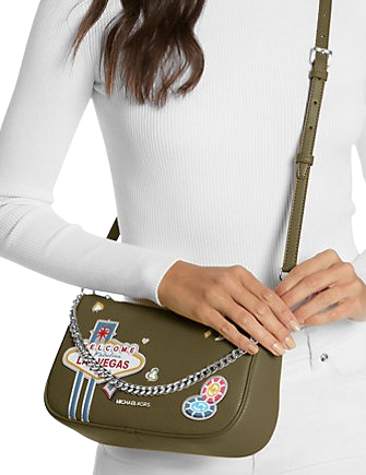 Michael Michael Kors Carmela Medium Embellished Convertible Crossbody Bag Olive